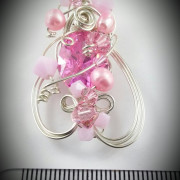 Pretty in Pink Cubic Zirconia Pearl and Swarovski Embellished Sterling Silver Pendant Freshwater Crystal Opaque Jewellery Jewelry SP130