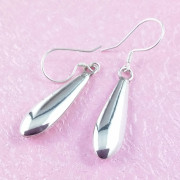 Shiny & Sleek Sterling Silver Dagger Earrings Handmade Elegant Simple Modern Stylish Ear Hook Style Drop Dangle Dangly 925 Long Smooth SE156